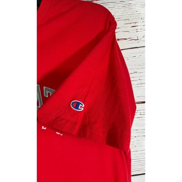 Ohio State Buckeyes Champion Red T-Shirt Large L Embroidered Logo Cotton Team - Picture 4 of 11